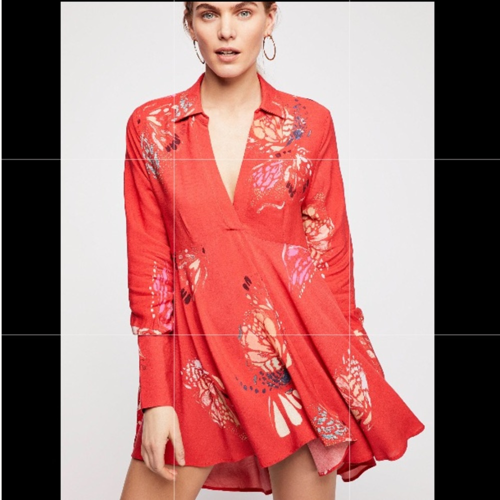 NWT Free People Field of Butterflies tunic